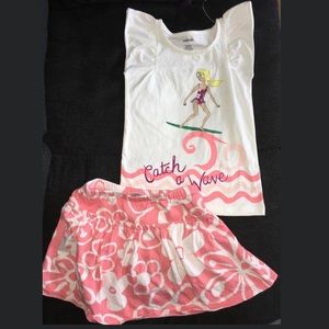 Gymboree, 7, top and match skirt with shorts